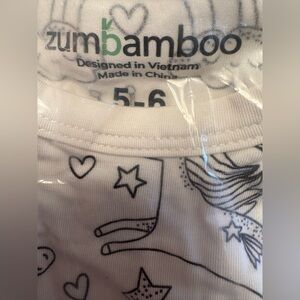 Zumbamboo Color It Yourself children’s pajamas size 5-6